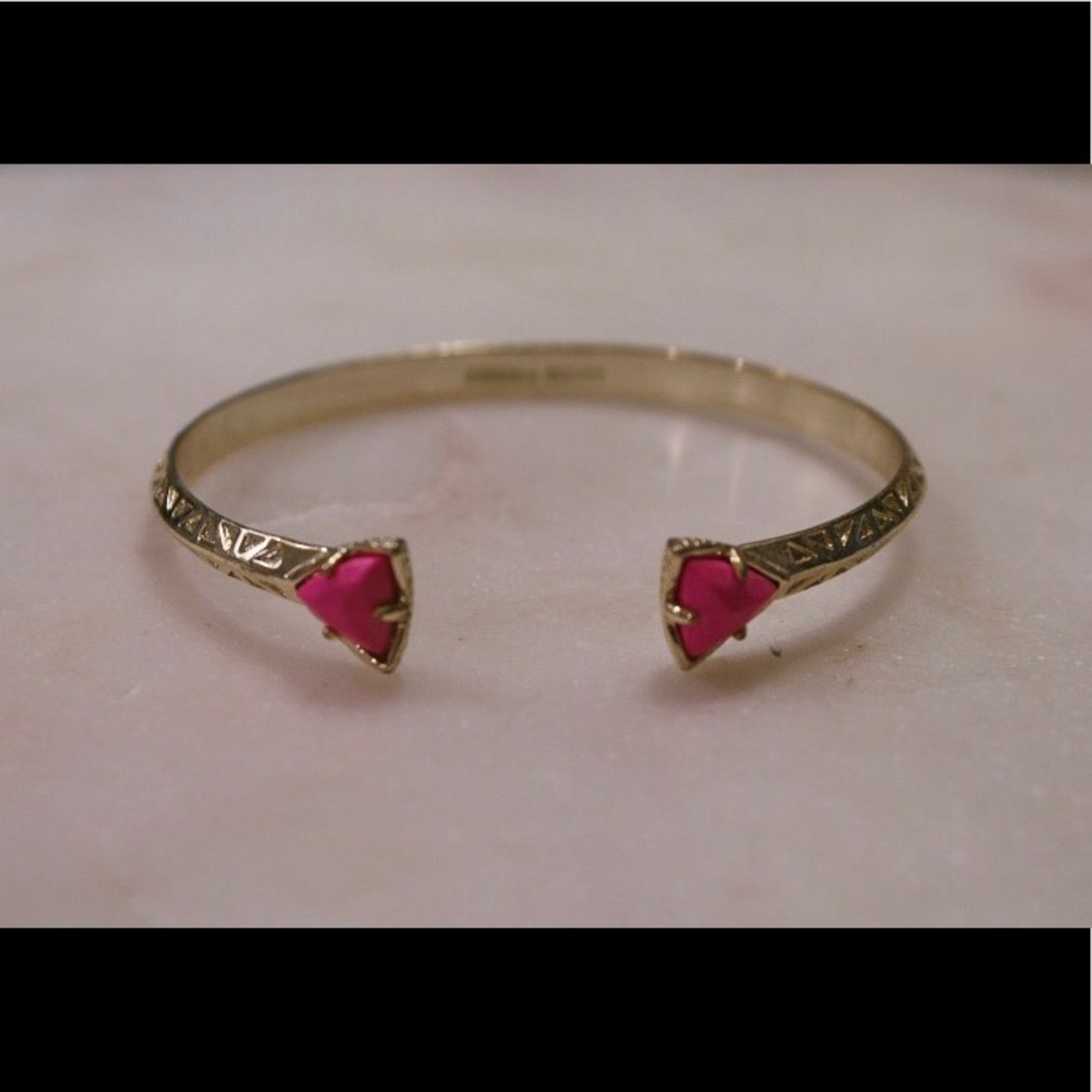 Kendra Scott Magenta Gold Grady Cuff Bracelet